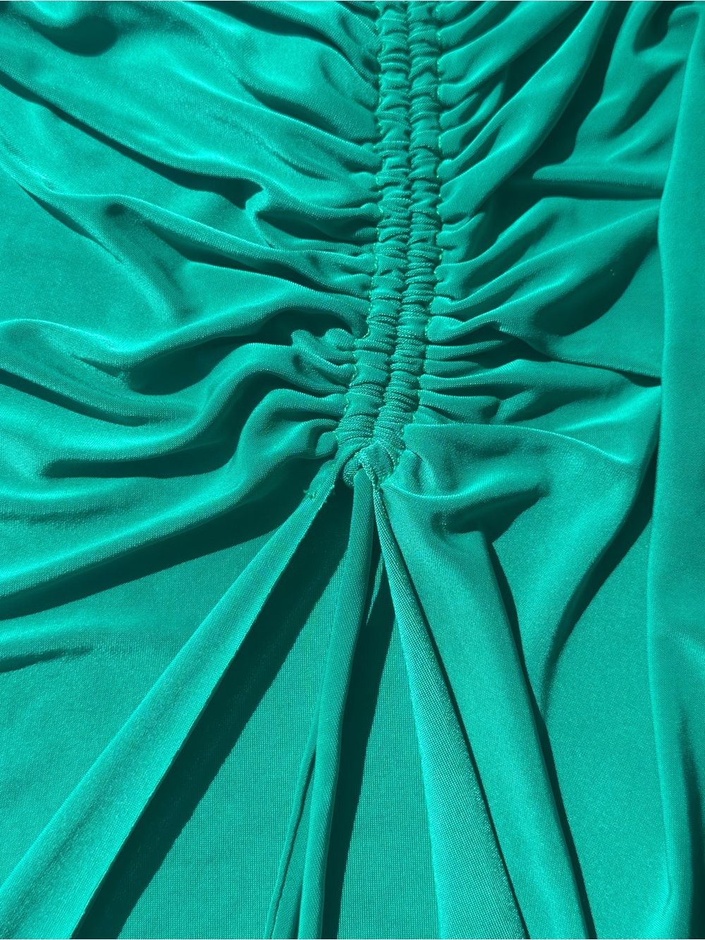 Misa Los Angeles Emerald Green Side-Ruched Maxi Skirt bandeau set - Picture 5 of 10